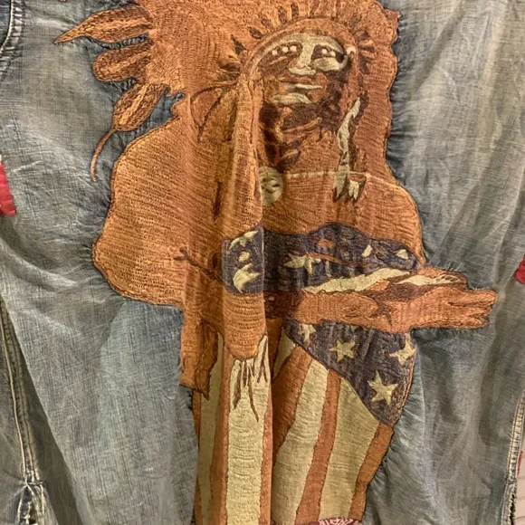 MAGNOLIA PEARL-RARE-AMERICAN INDIAN ON DENIM WORKSHIRT - Picture 7 of 10